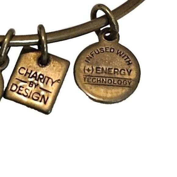 Alex & Ani Gold Tone Adjustable Butterfly Charm Bracelet - Picture 3 of 3